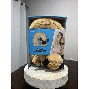 New Health Touch Pug Dog Neck Massager Vibrating Plush Relaxation Pillow NIB